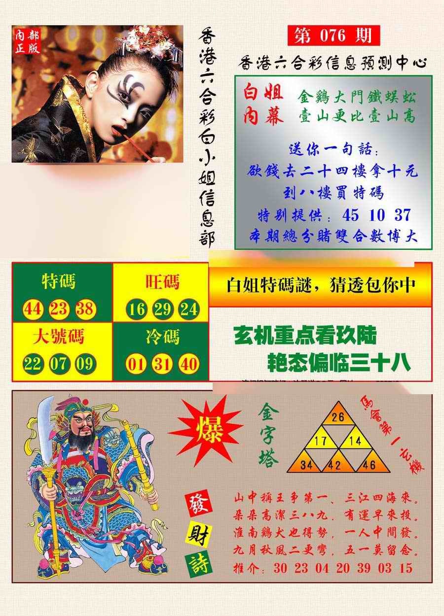 六合彩076期港彩内幕报