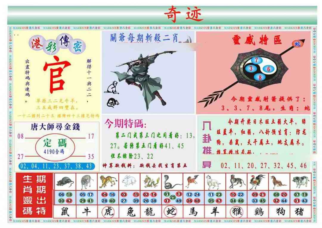 六合彩076期马经奇迹B(新图推荐)