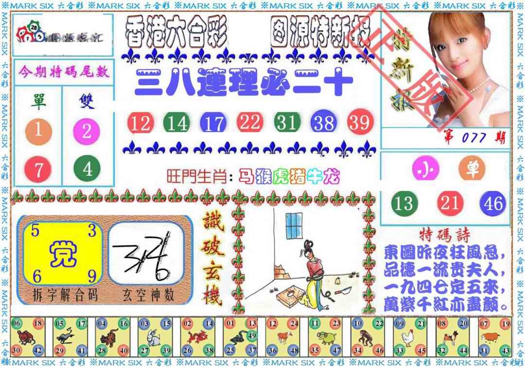 六合彩077期特新报