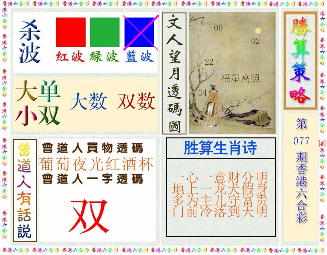 六合彩077期胜算策略(彩)