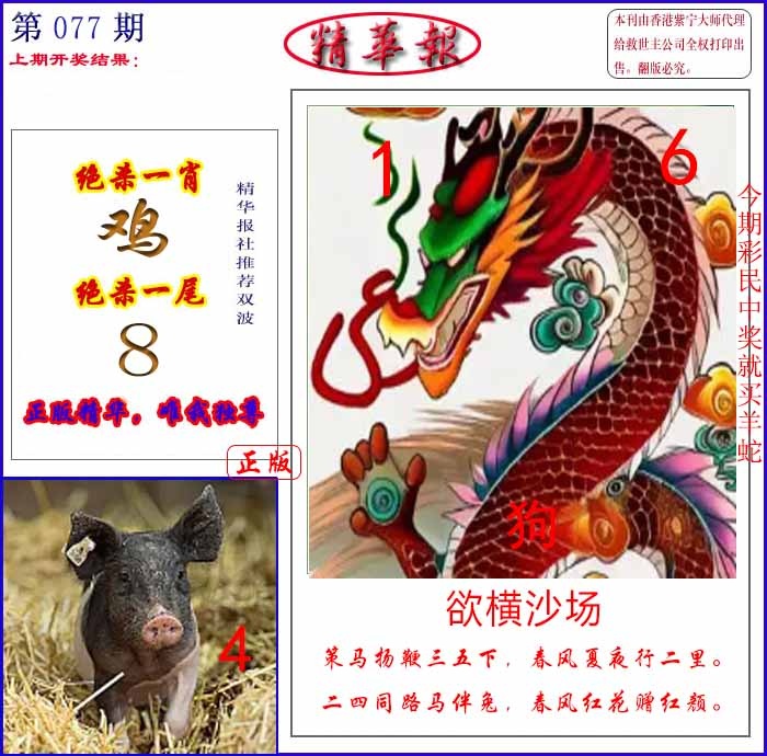 六合彩077期新精华报报
