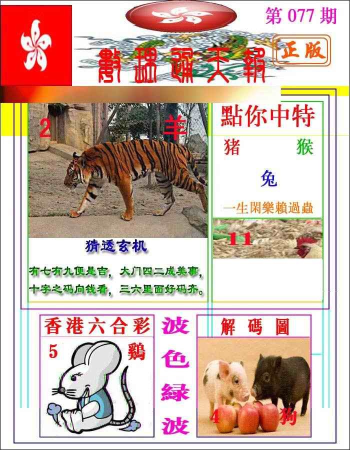 六合彩077期数理通天