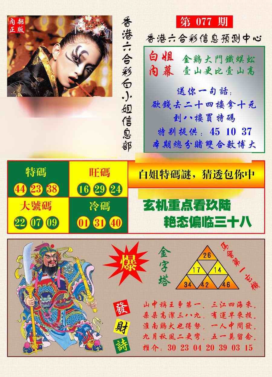 六合彩077期港彩内幕报