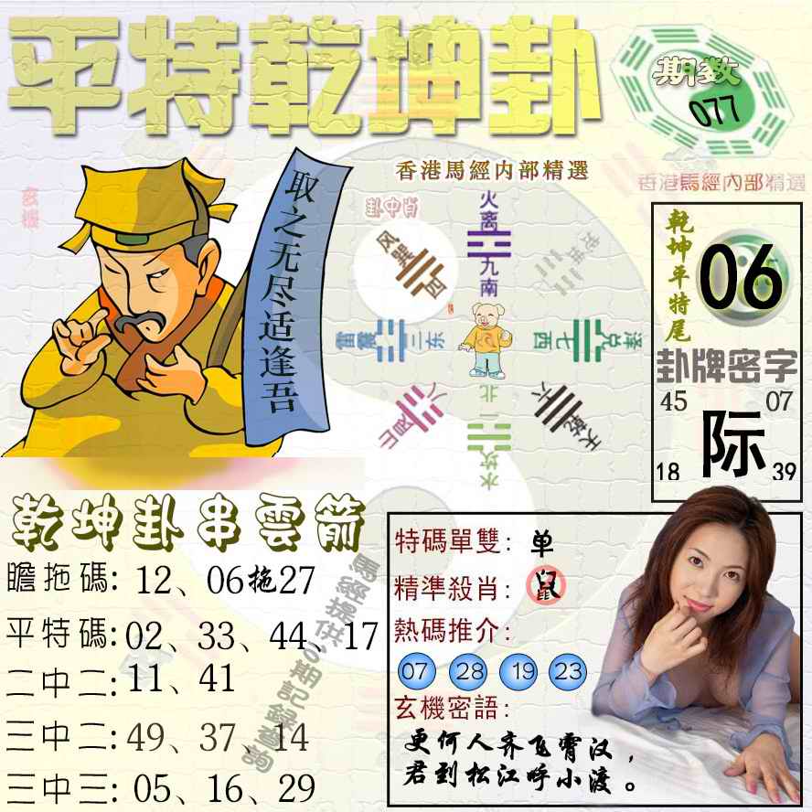 六合彩077期平特乾坤卦（荐）