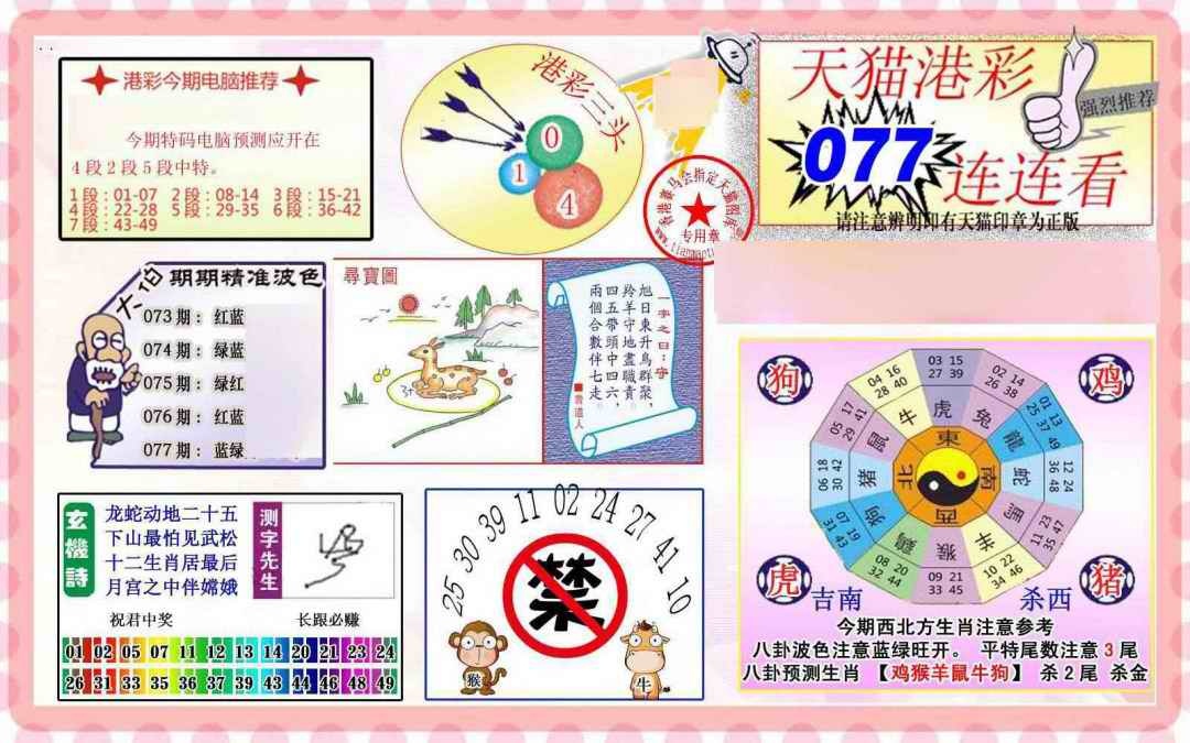 六合彩077期港彩连连中