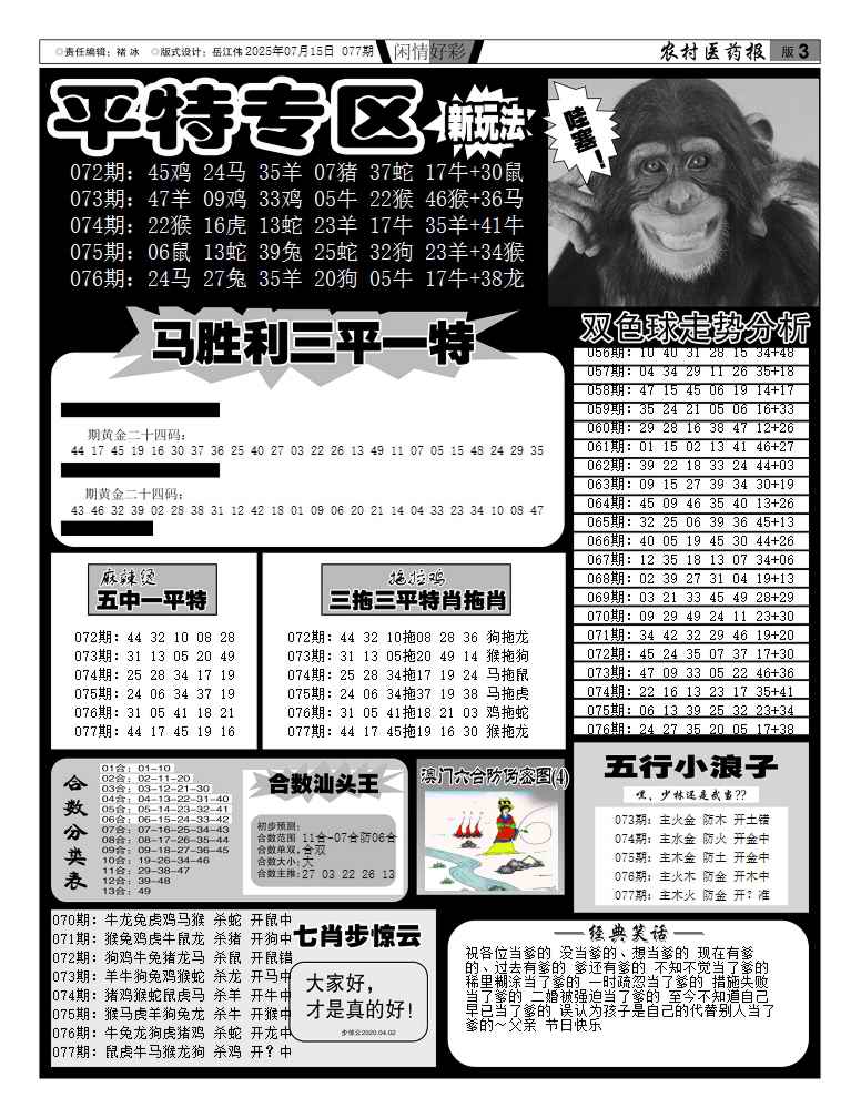 六合彩077期新粤彩(闲情好彩F)