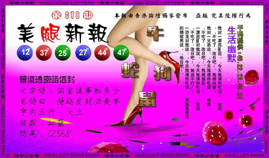 六合彩078期美腿新报