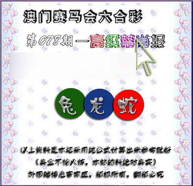 六合彩078期赛马会高级禁肖报