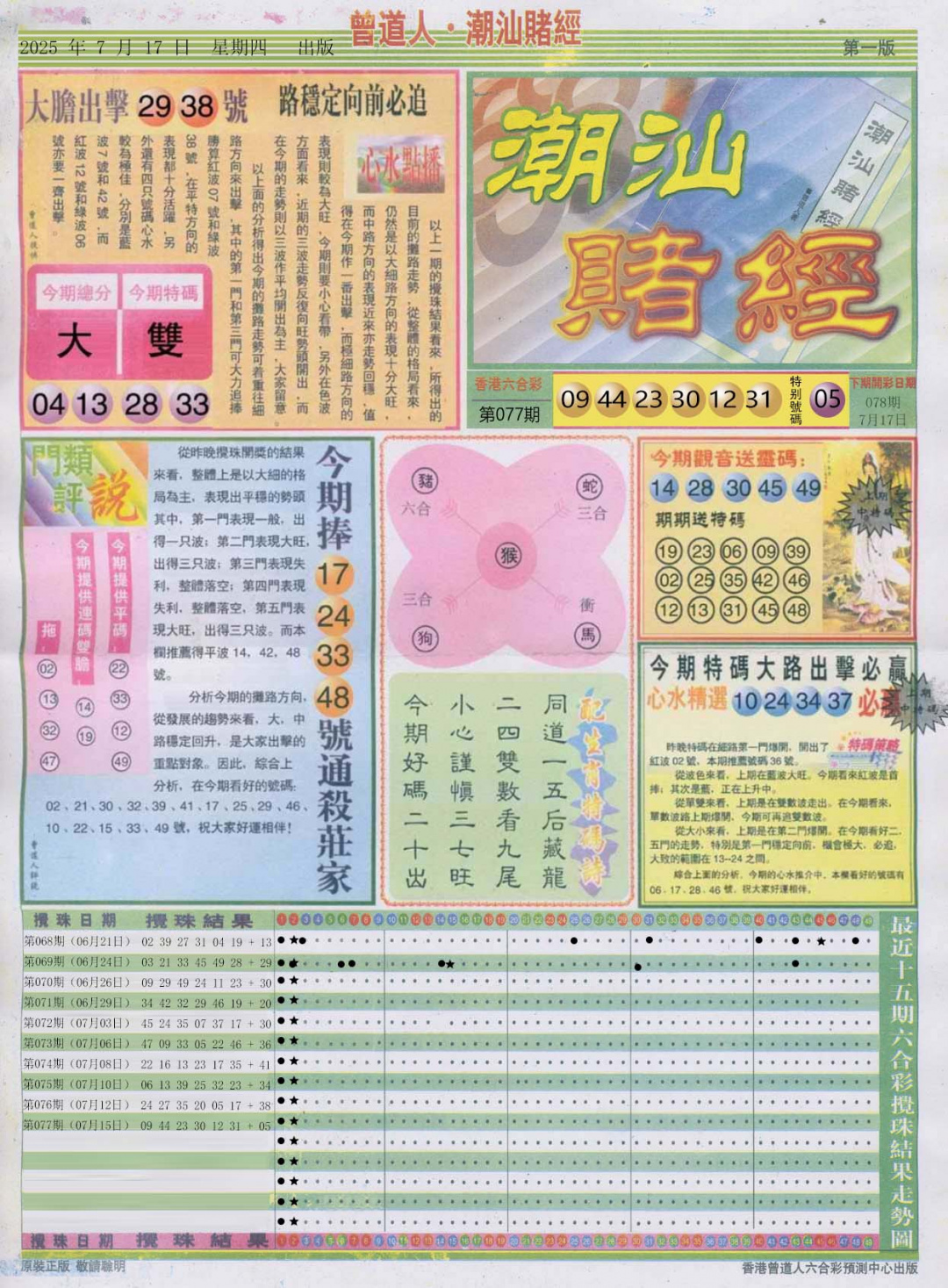 六合彩078期潮汕赌经A
