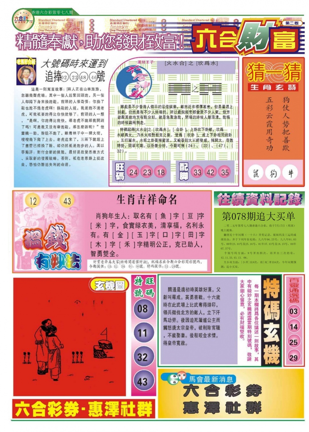 六合彩078期六合财富B