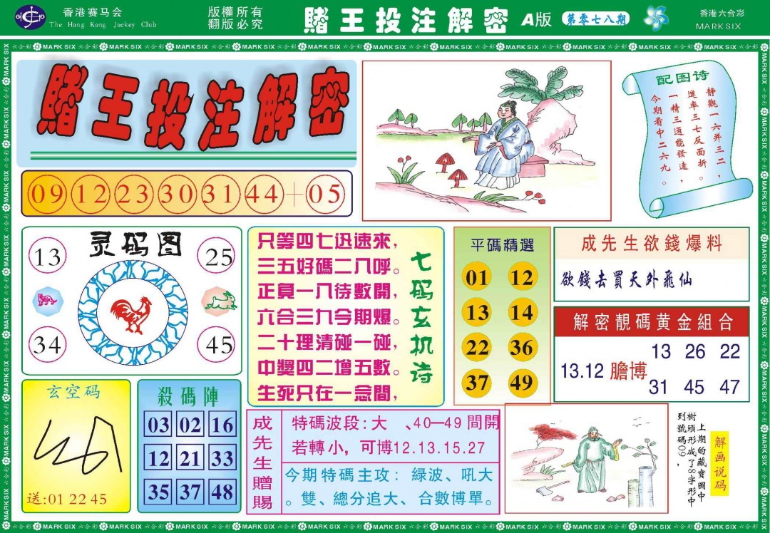 六合彩078期赌王投注解密记录