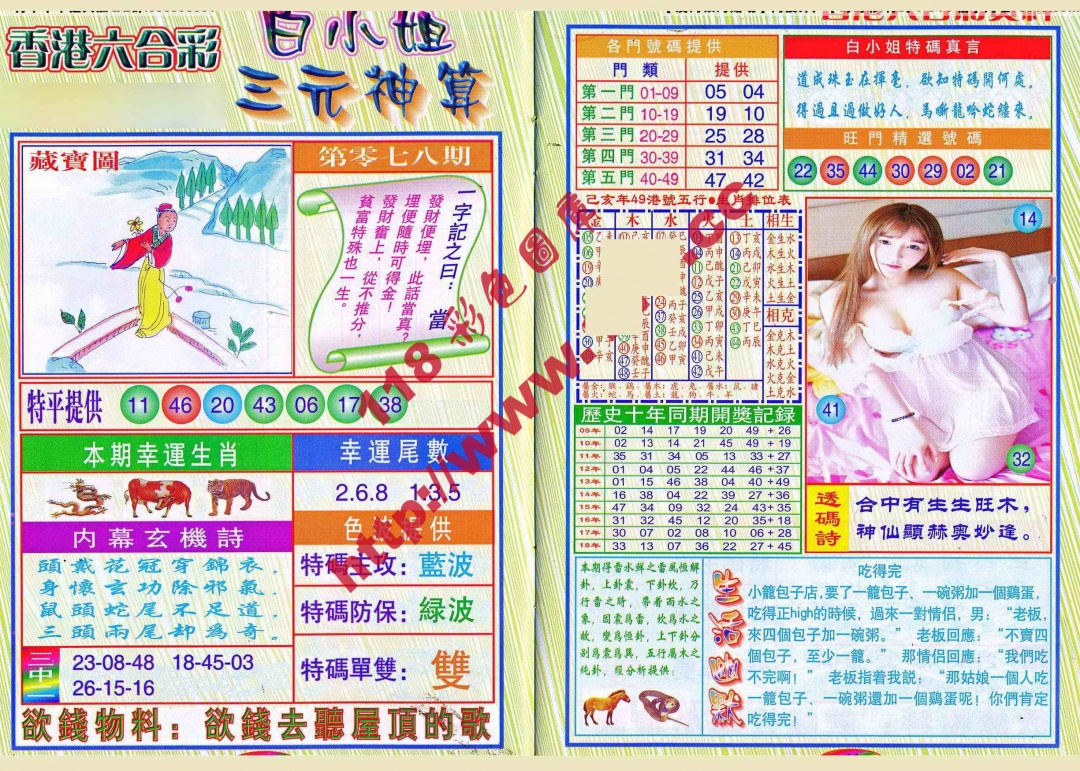 六合彩078期三元神算