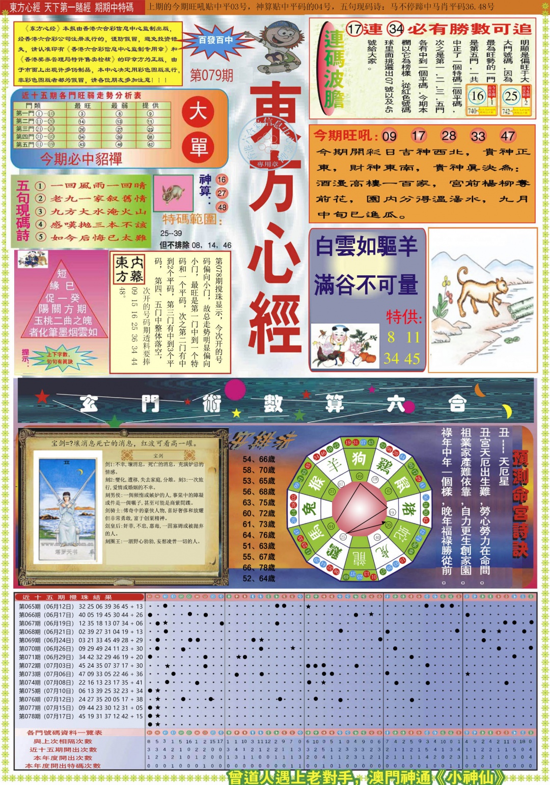 六合彩079期东方心经A