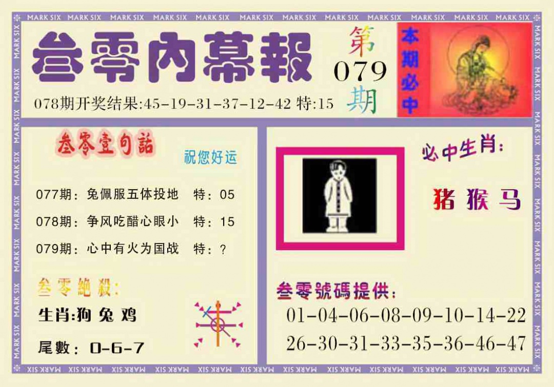 六合彩079期叁零内幕报