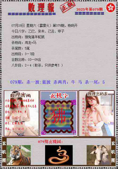 六合彩079期数理报