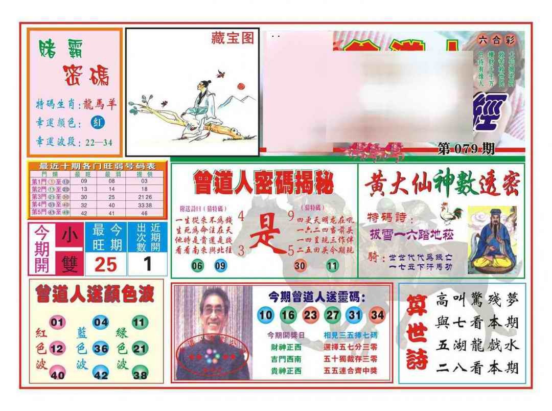 六合彩079期赢钱一经(新图)