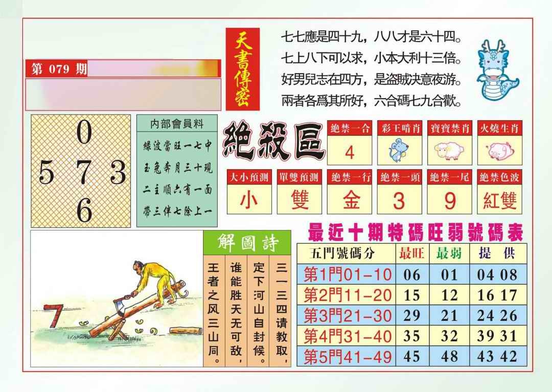 六合彩079期发财献策