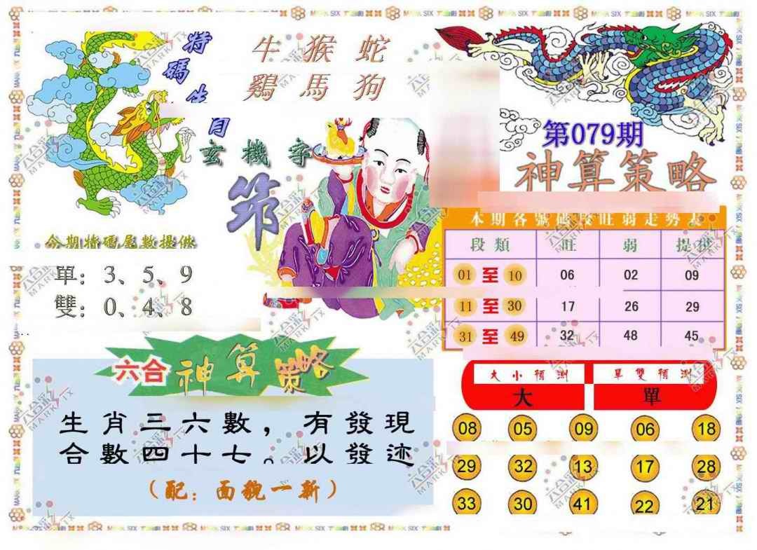 六合彩079期神算策略