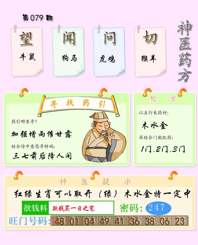 六合彩079期神医药方