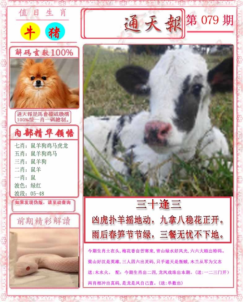 六合彩079期马经通天报