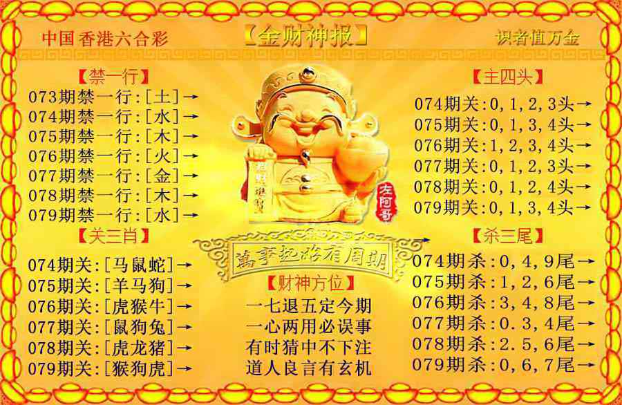 六合彩079期金财神