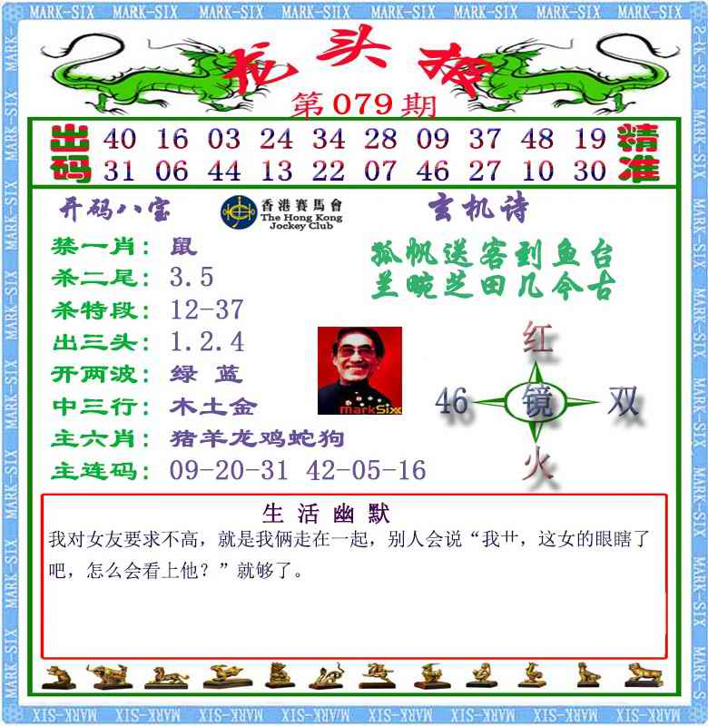 六合彩079期马经龙头报（荐）