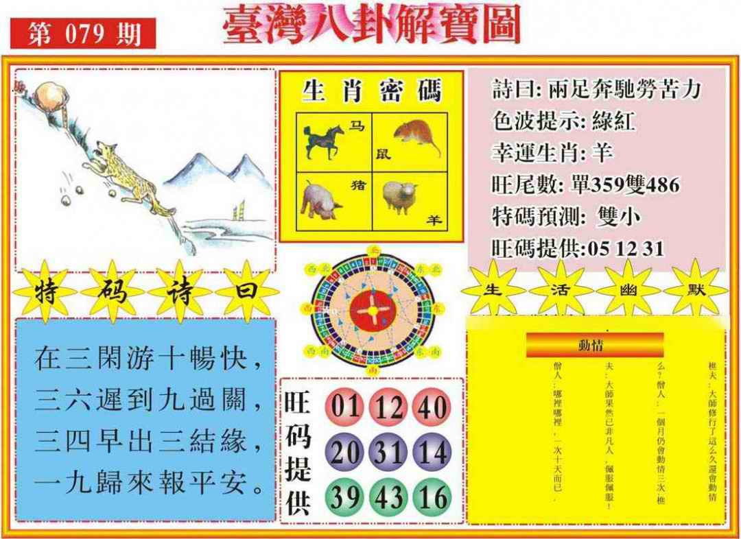 六合彩079期台湾八卦解宝图