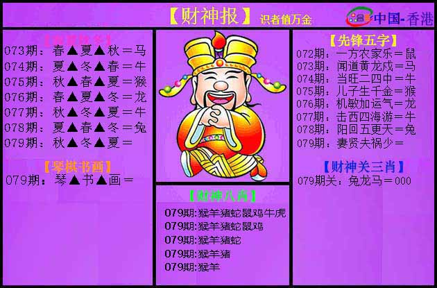 六合彩079期紫财神
