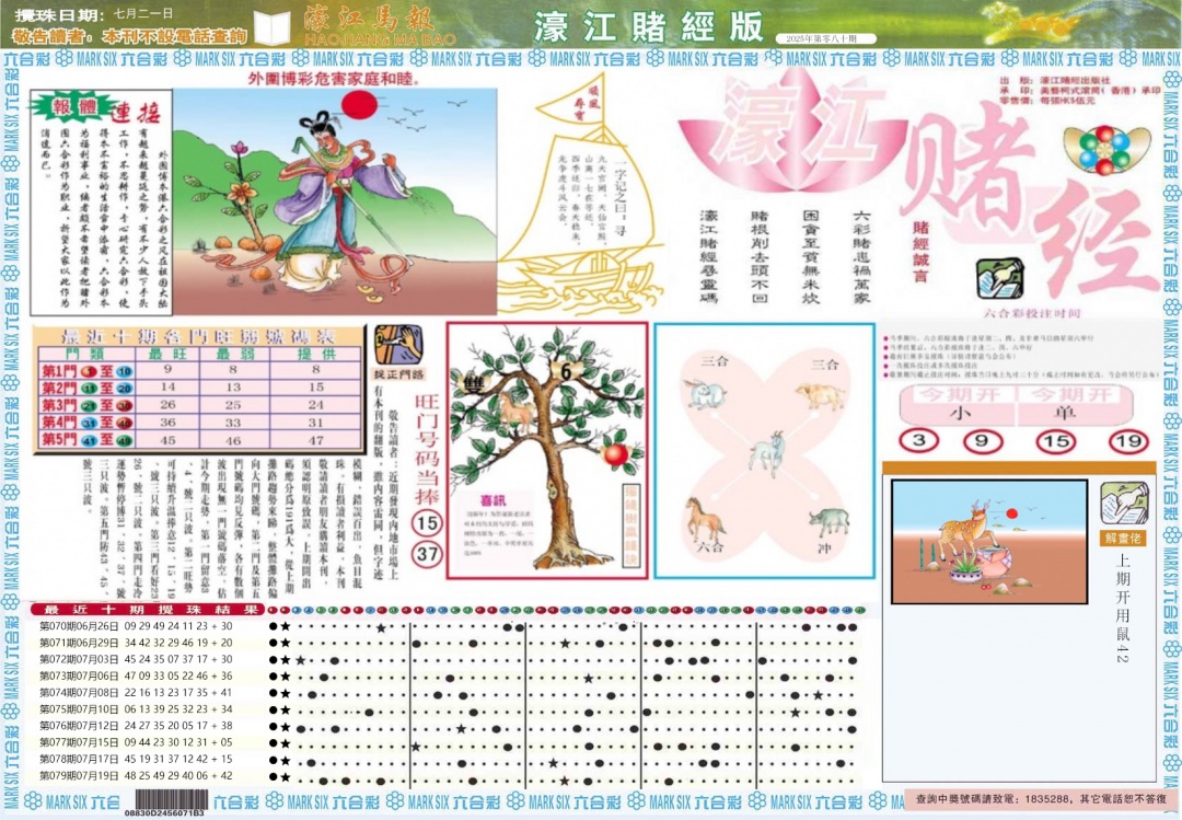 六合彩080期濠江赌经A