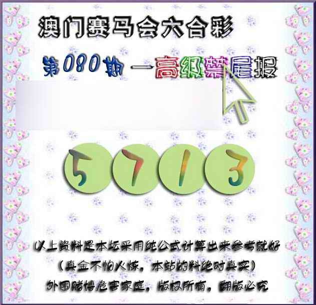 六合彩080期赛马会高级禁尾报