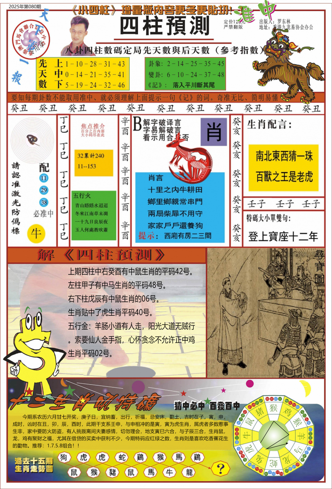 六合彩080期中四柱预测A