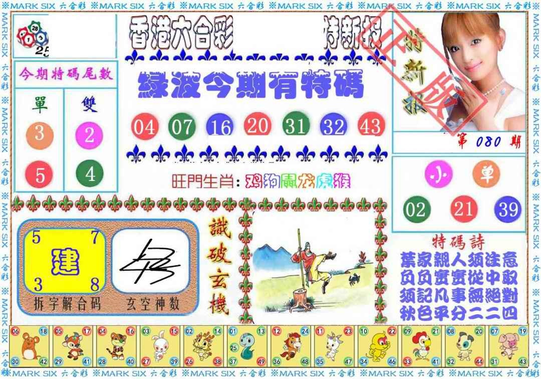 六合彩080期特新报