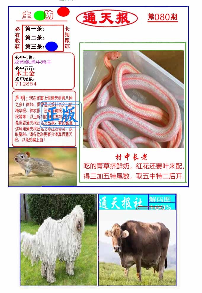 六合彩080期通天杀波图1