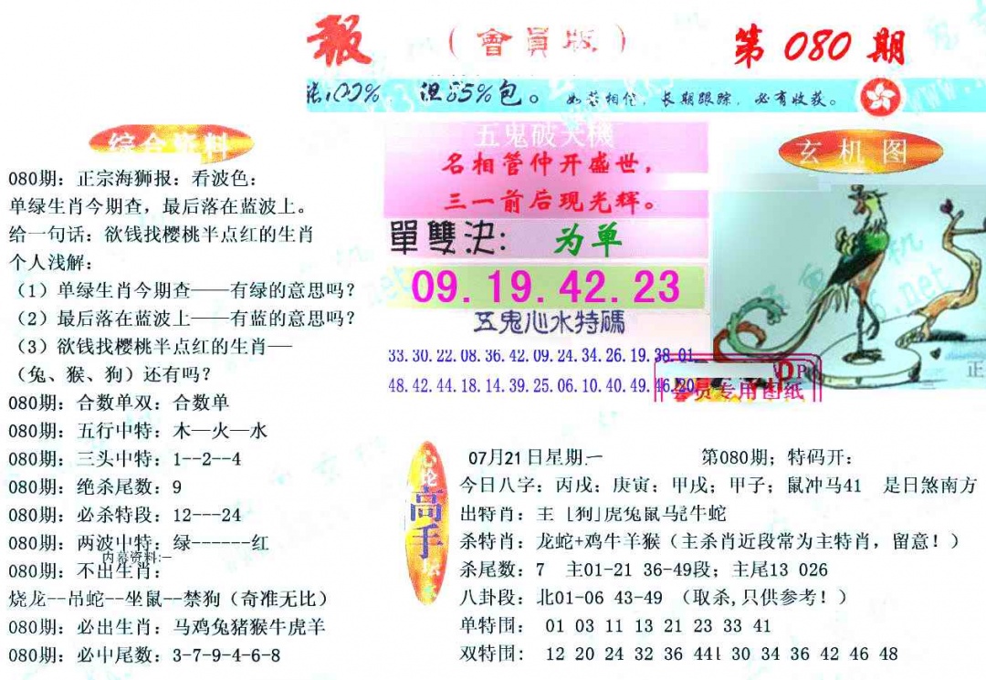 六合彩080期新五鬼玄机