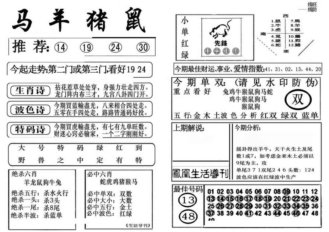 六合彩080期生活快报(新料)