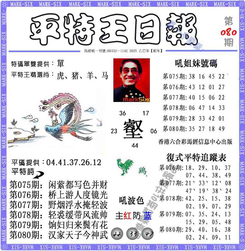 六合彩080期平特王日报（荐）