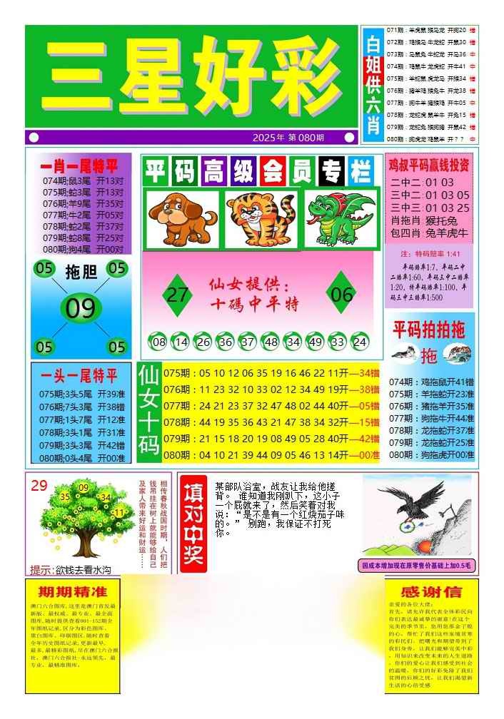 六合彩080期三星好彩4