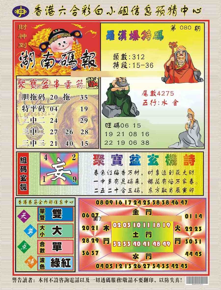 六合彩080期湖南码报