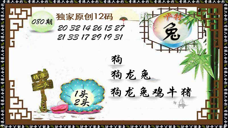 六合彩080期独家原创12码