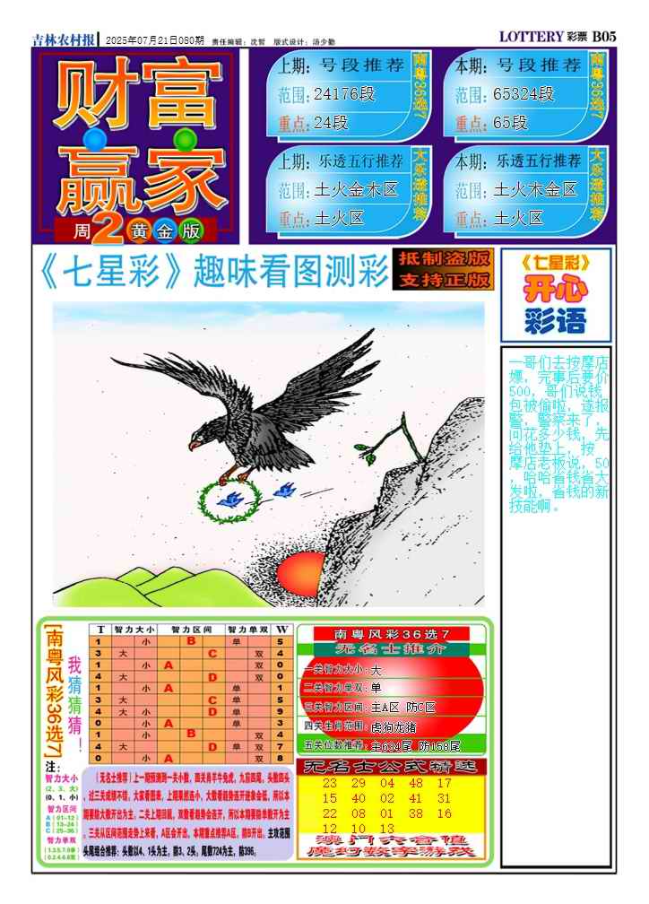 六合彩080期七星彩图(高清)A