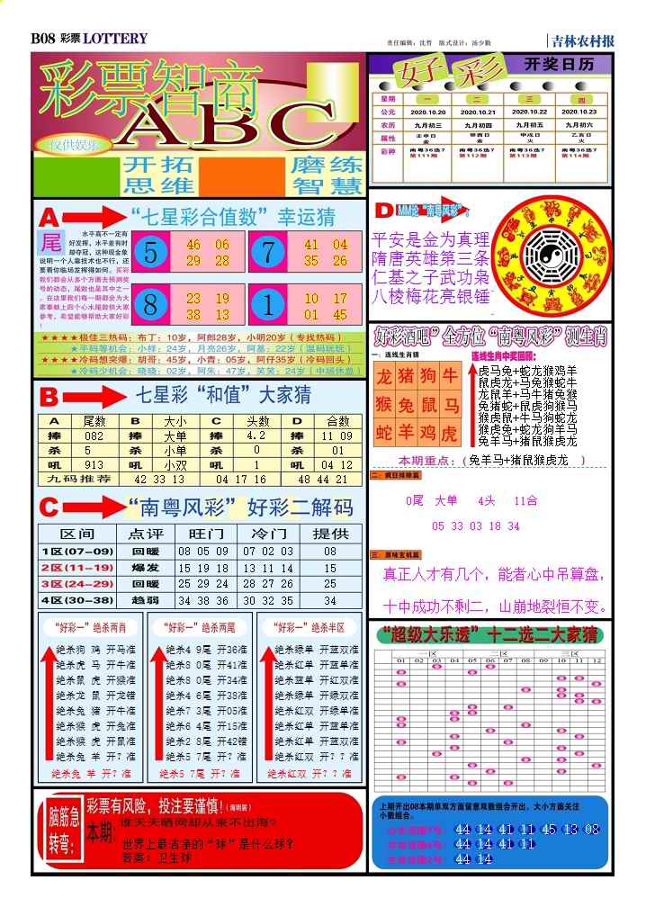 六合彩080期七星彩图(高清)C