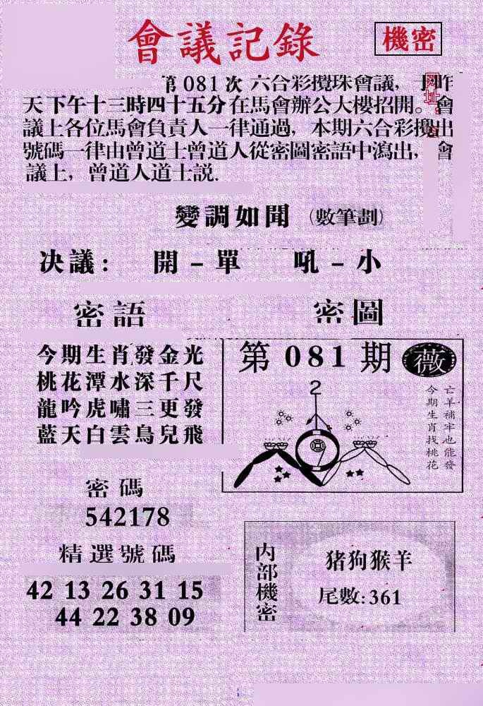 六合彩081期会议记录