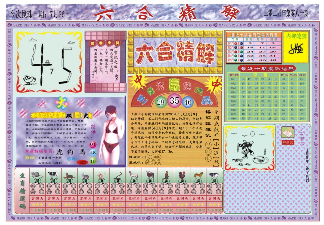 六合彩081期六合精解A