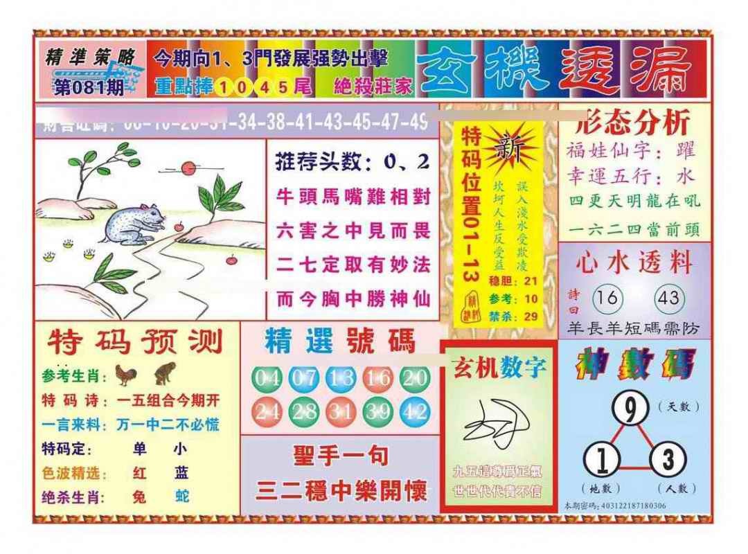 六合彩081期玄机透漏（新图）