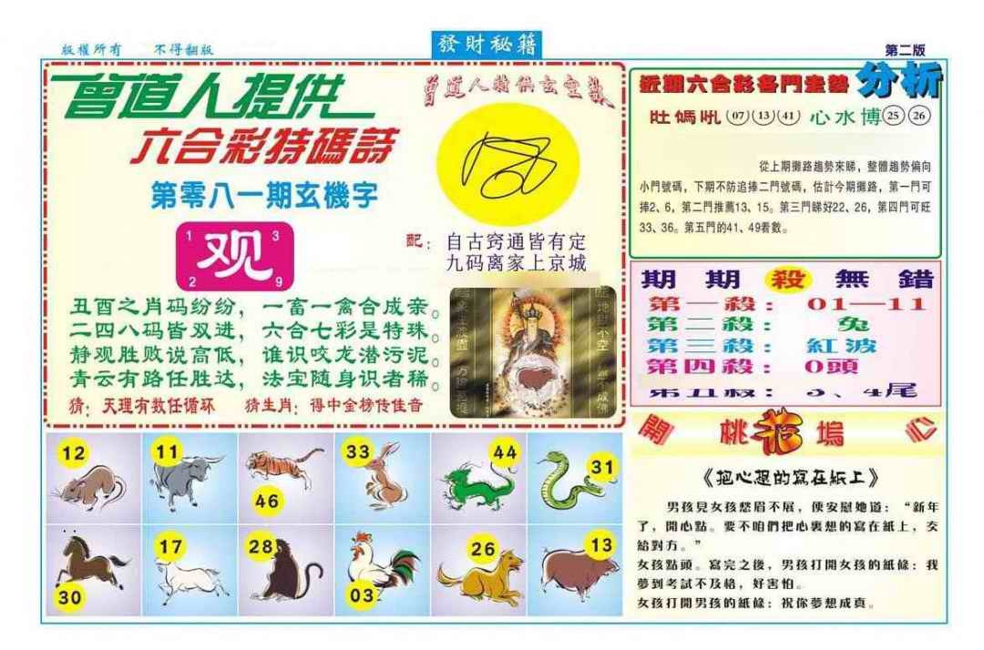 六合彩081期发财秘籍B（新图）