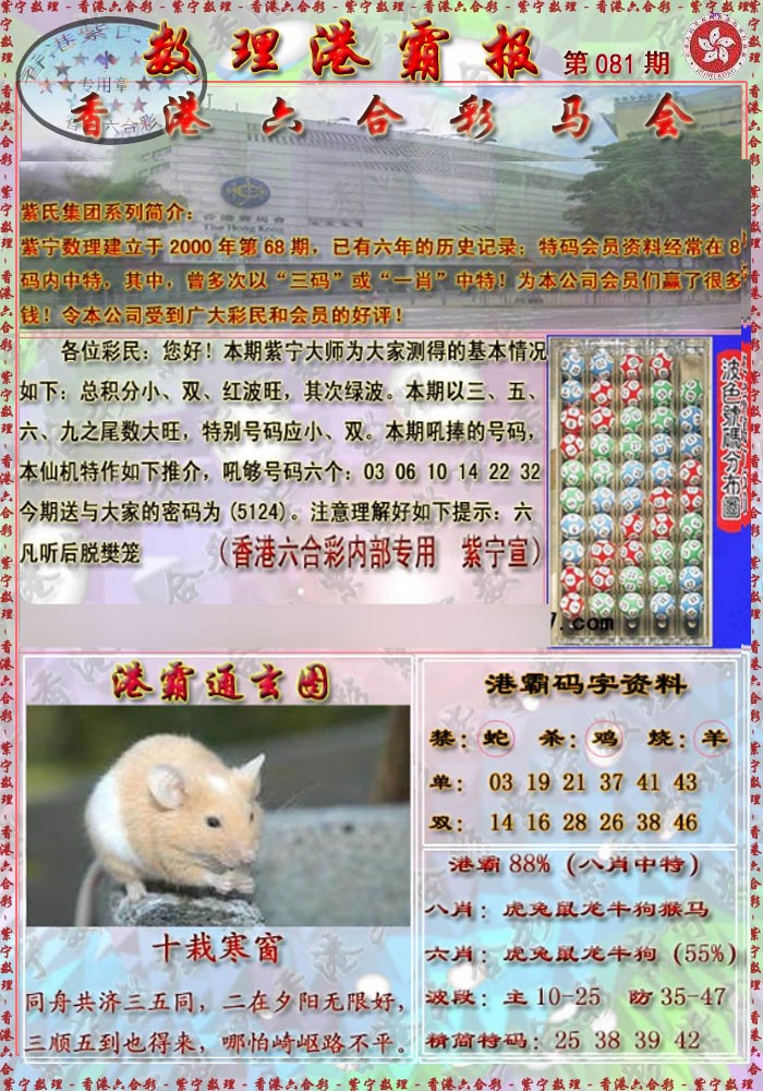 六合彩081期港霸报
