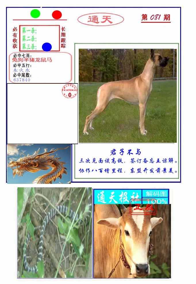 六合彩081期通天杀波图2