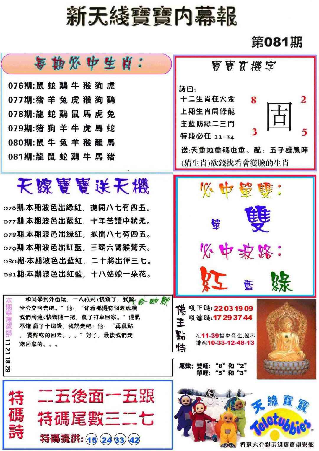 六合彩081期新天线宝宝(彩)