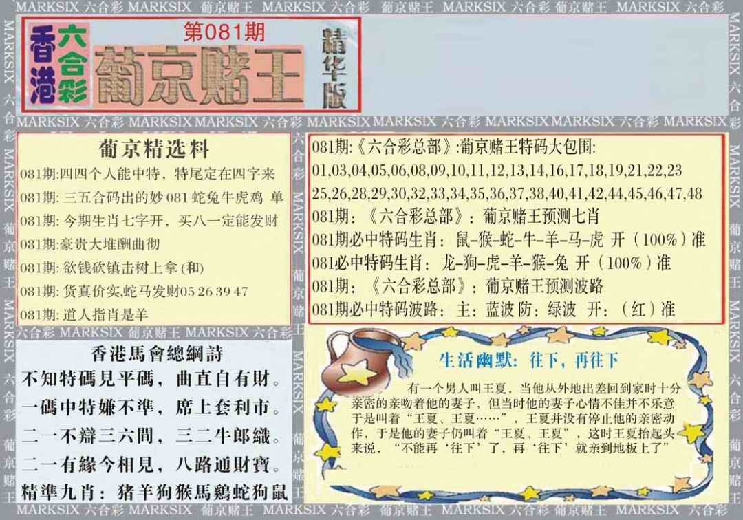 六合彩081期葡京赌王（正版）