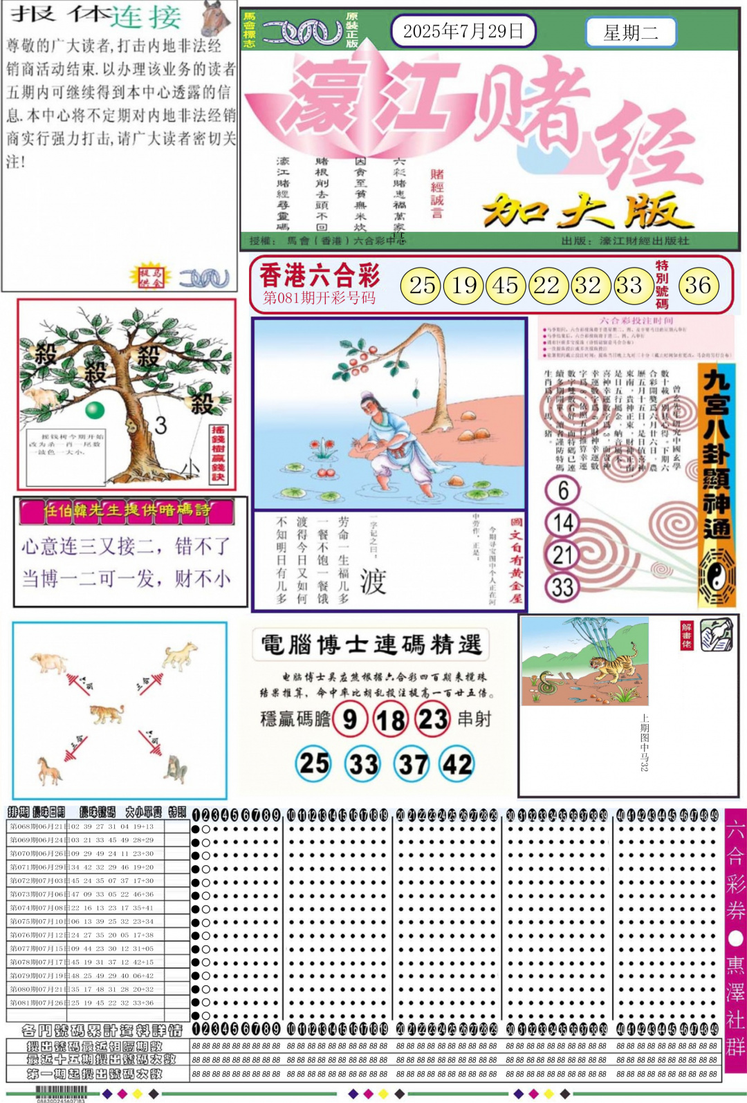 六合彩082期濠江赌经A加大版